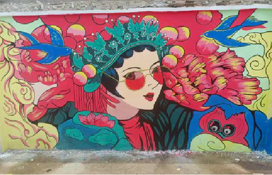 长武墙体彩绘-网红墙