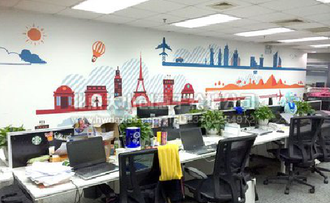 长武教你设计办公室墙绘的方法。