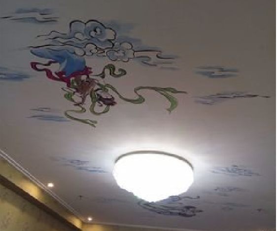 长武如何快速绘制天花板上的手绘墙?