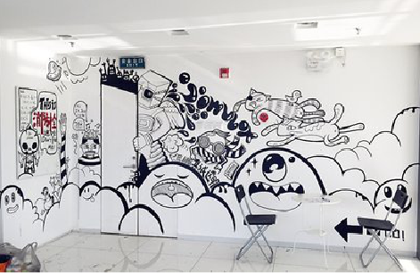 长武手绘墙并非传统涂鸦。